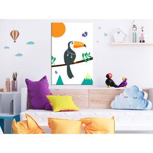 Afbeelding Toucan and Butterflies canvas - meerdere kleuren