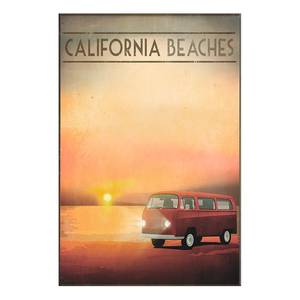 Afbeelding California Beaches canvas - oranje