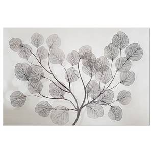 Quadro Leaves in the Wind Tela - Nero / Bianco - 120 x 80 cm