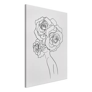 Afbeelding Fancy Roses canvas - zwart/wit - 40 x 60 cm