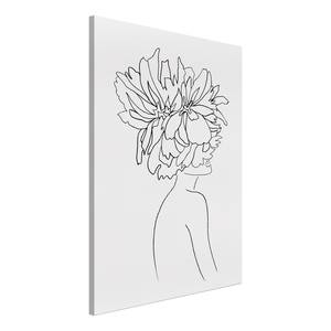 Wandbild Floral Argument Leinwand - Schwarz / Weiß