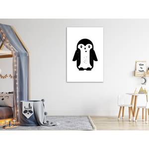 Wandbild Funny Penguin Leinwand - Schwarz / Weiß