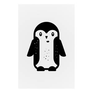 Afbeelding Funny Penguin canvas - zwart/wit