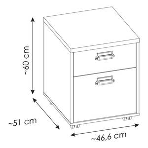 Rollcontainer Shutter Pinie Weiß Dekor / Anthrazit - Pinie Weiß Dekor