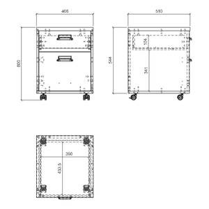 Rollcontainer Shutter Pinie Weiß Dekor / Anthrazit - Pinie Weiß Dekor