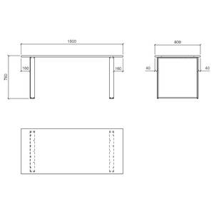 Table Shutter Imitation pin blanc