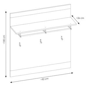 Garderobenset Shutter II (3-teilig) Pinie Weiß Dekor / Anthrazit - Pinie Weiß Dekor