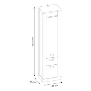 Badezimmerset Shutter V (3-teilig) Altholz Eiche Dekor / Anthrazit - Eiche Dekor