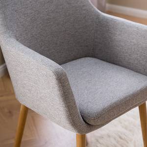 Sedia con braccioli NICHOLAS Tessuto Stefka: grigio chiaro - 1 sedia
