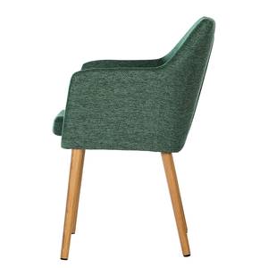 Sedia con braccioli NICHOLAS Tessuto Stefka: verde scuro - 1 sedia