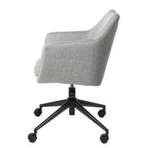 Chaise de bureau pivotante NICHOLAS Tissu / Métal - Tissu Stefka: Gris clair - Noir