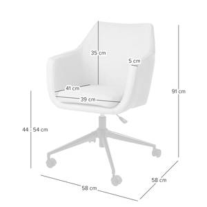 Chaise de bureau pivotante NICHOLAS Tissu / Métal - Tissu Stefka: Gris clair - Noir