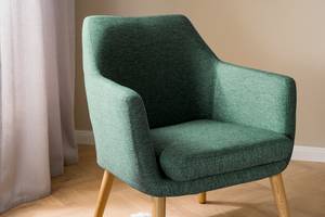 Fauteuil lounge NICHOLAS Tissu Stefka: Vert foncé