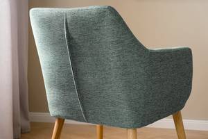 Loungefauteuil NICHOLAS Geweven stof Stefka: Donkergroen