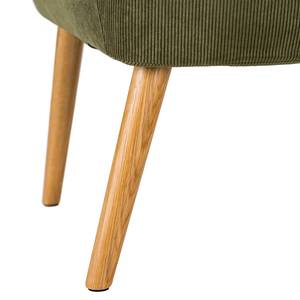 Fauteuil lounge NICHOLAS Velours côtelé Winka: Vert olive