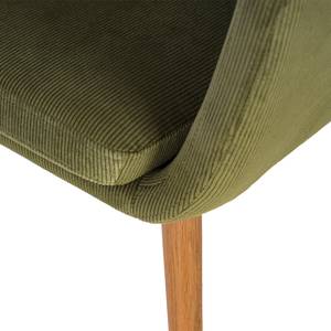 Chaise à accoudoirs NICHOLAS Velours côtelé Winka: Vert olive - 1 chaise