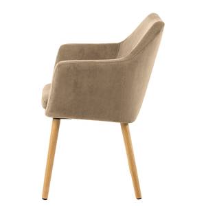 Sedia con braccioli NICHOLAS Velluto a coste Winka: beige - 1 sedia