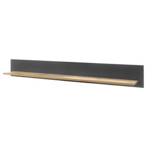 Wandplank Accra Antracietkleurig/Eikenhouten look