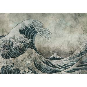Papier peint intissé Power of Big Waves Papier peint en intissé premium - Gris - Largeur : 150 cm
