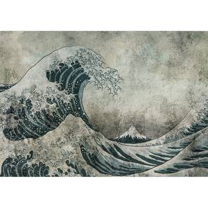 Vlies-fotobehang Power of Big Waves premium vlies - grijs - Breedte: 200 cm