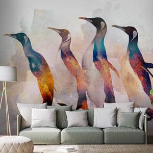 Vlies-fotobehang Penguin Wandering premium vlies - meerdere kleuren - Breedte: 300 cm