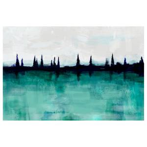Tableau déco Mountain Lake Toile - Turquoise - 90 x 60 cm