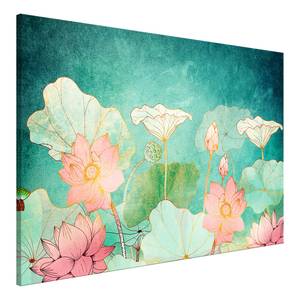 Wandbild Fairytale Flowers Leinwand - Grün - 120 x 80 cm