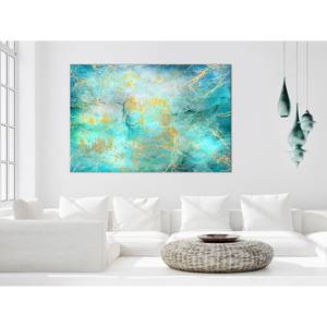 Wandbild Emerald Ocean Leinwand - Grün - 90 x 60 cm