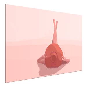 Wandbild Sun Bath Leinwand - Pink - 90 x 60 cm