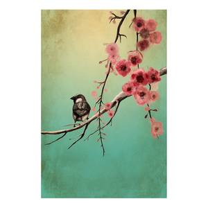 Afbeelding Cherry Flowers canvas - groen - 40 x 60 cm