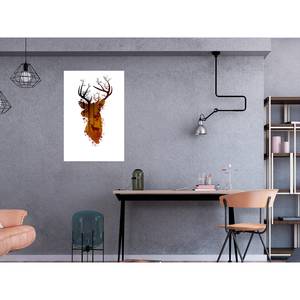 Afbeelding Deer in the Morning canvas - wit - 80 x 120 cm