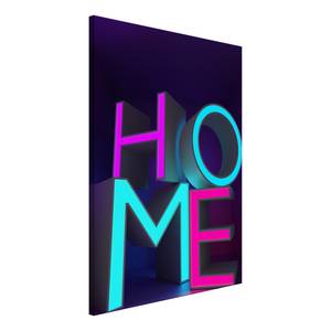 Tableau déco Home Neon Toile - Violet - 60 x 90 cm