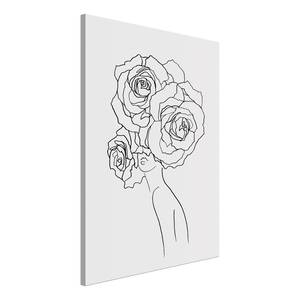 Quadro Fancy Roses Tela - Nero / Bianco - 60 x 90 cm