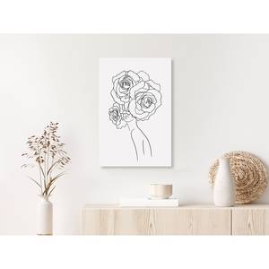 Quadro Fancy Roses Tela - Nero / Bianco - 80 x 120 cm