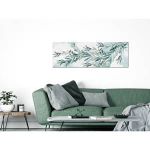 Wandbild Mint Calm Leinwand - Mint - 135 x 45 cm