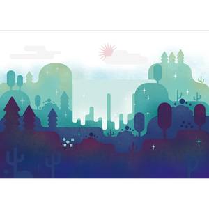 Papier peint intissé Fairytale Landscape Papier peint en intissé premium - Multicolore - Largeur : 450 cm