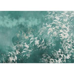 Papier peint intissé Blue Garden Papier peint en intissé premium - Turquoise - Largeur : 200 cm