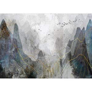 Vlies-fotobehang Misty Mountain Pass premium vlies - grijs - Breedte: 250 cm