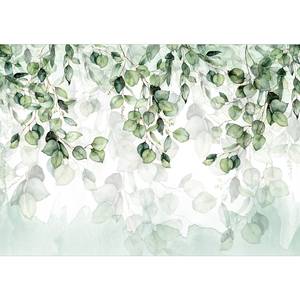 Papier peint intissé Leaves Lightness Papier peint en intissé premium - Vert - Largeur : 100 cm