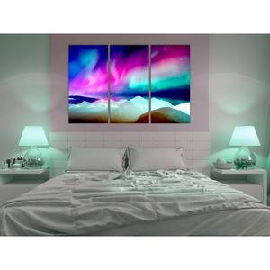 Wandbild Wonderful Aurora Leinwand - Mehrfarbig - 90 x 60 cm