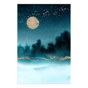 Wandbild Hazy Moon Leinwand - Blau - 80 x 120 cm