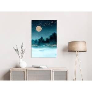Tableau déco Hazy Moon Toile - Bleu - 80 x 120 cm