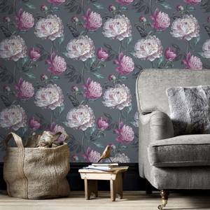 Papier peint intissé Peony Intissé - Rose foncé