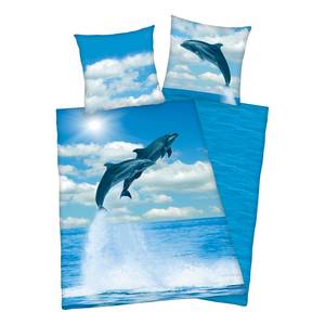 Omkeerbaar beddengoed Dolfijnen Blauw - Textiel