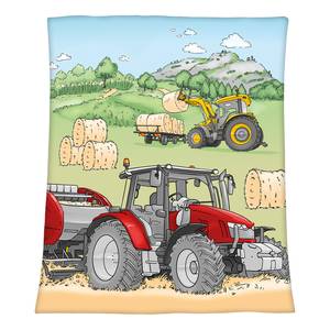 Fleece dekentje Tractor Meerkleurig - Textiel - 130 x 160 cm