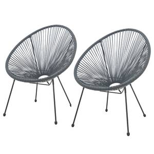 Fauteuils de jardin Rocourt (lot de 2) Poyléthylène / Acier - Gris