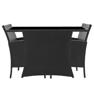 Essgruppe Trones (3-teilig) Polyrattan - Schwarz