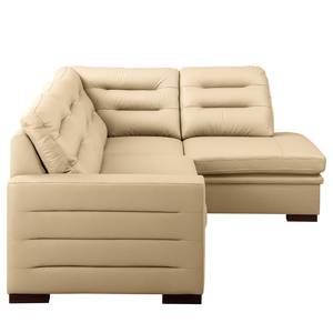 Ecksofa Pitalito Echtleder Maer: Beige - Ottomane davorstehend rechts