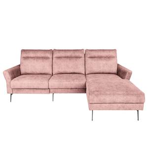 Ecksofa Sombrilla Samt Cloe: Rosa - Longchair davorstehend rechts