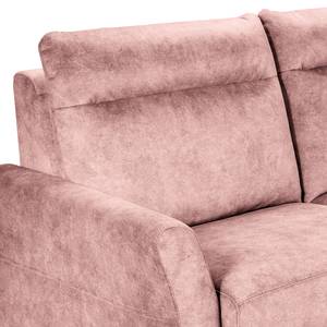 Ecksofa Sombrilla Samt Cloe: Rosa - Longchair davorstehend rechts